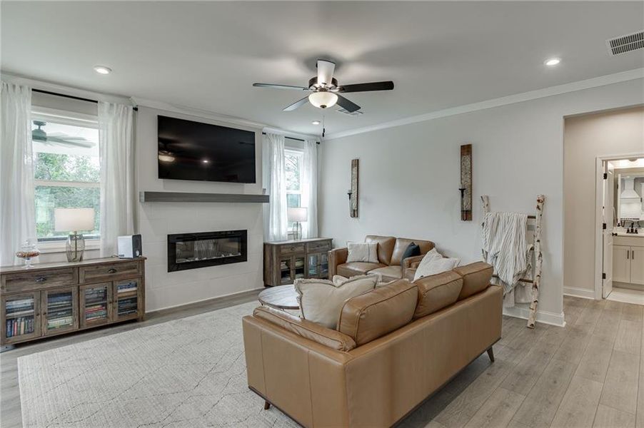 Furnished interior view inside a new home in Tiberon Woods, Cumming (Image 6). Furnished interior view inside a new home in Tiberon Woods, Cumming (Image 6).