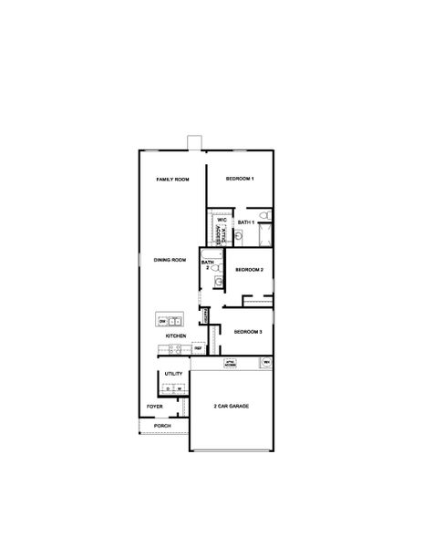 2D floor plan layout of this home in Wilkins Valley, Brenham, TX (Image 2).