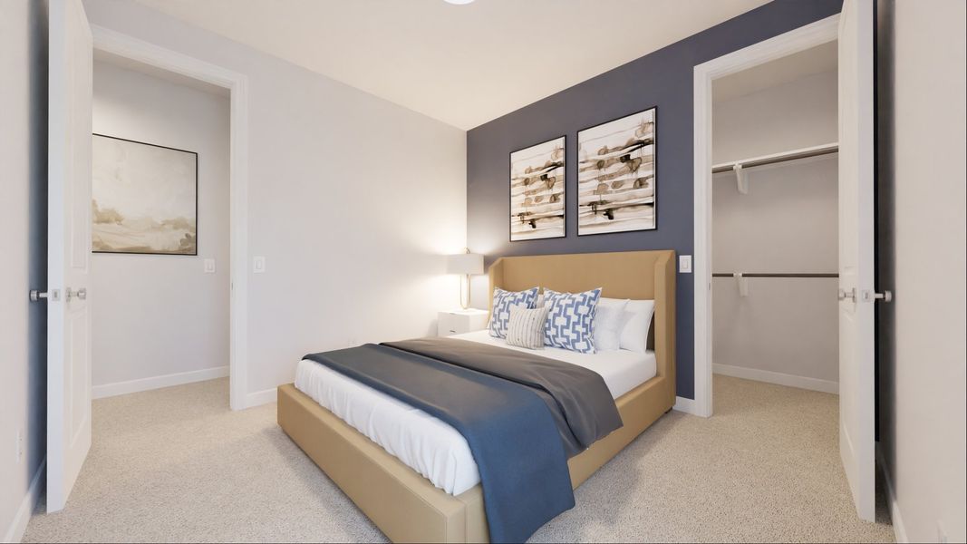 Representative furnished interior of a home built from the Dominic by New Home Co. in The Villas Collection at Novel, Austin (Image 12).