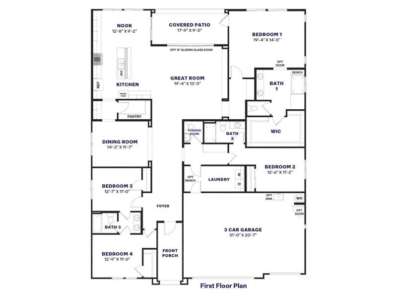 2D floor plan layout of this home in The Ridge at Stone Butte, Phoenix, AZ (Image 2). 2D floor plan layout of this home in The Ridge at Stone Butte, Phoenix, AZ (Image 2).