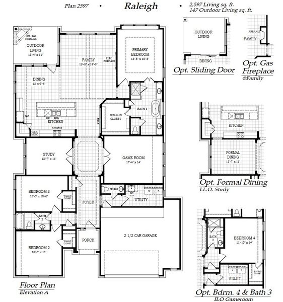 2D floor plan layout of this home in Westside Preserve, Midlothian, TX (Image 3).