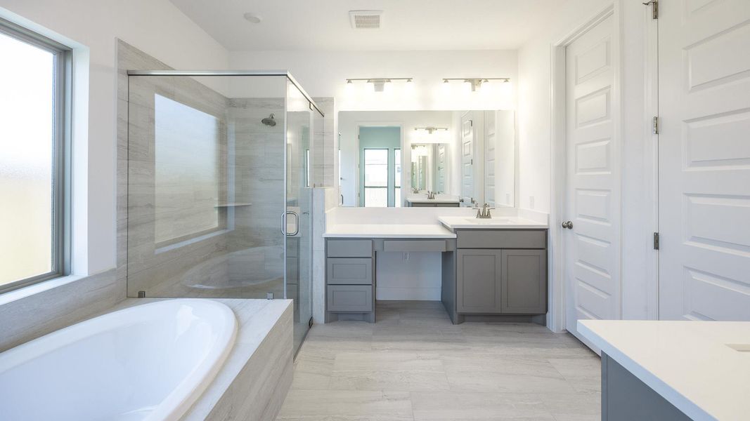 Furnished interior view inside a new home in Lariat 45', Liberty Hill (Image 6).