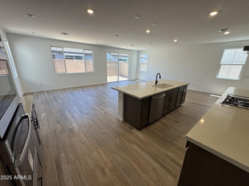 Kitchen and great room view