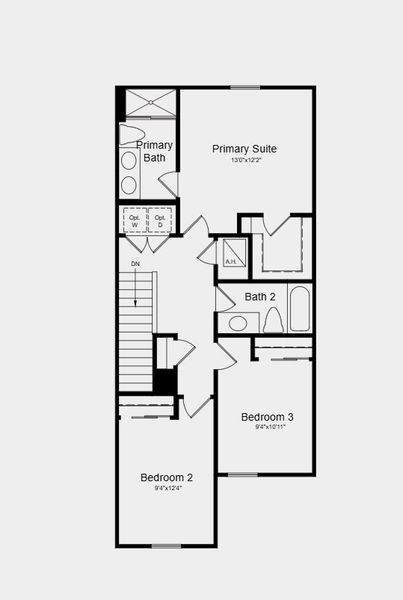 2D floor plan layout for the Jacaranda by Taylor Morrison in Southloch, Mount Dora, FL (Image 4).