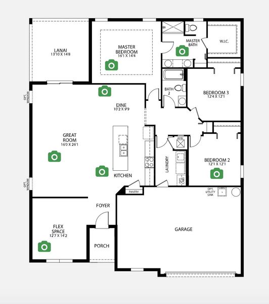 2D floor plan layout for the Melody by Maronda Homes in Eustis, Mount Plymouth, FL (Image 2). 2D floor plan layout for the Melody by Maronda Homes in Eustis, Mount Plymouth, FL (Image 2).