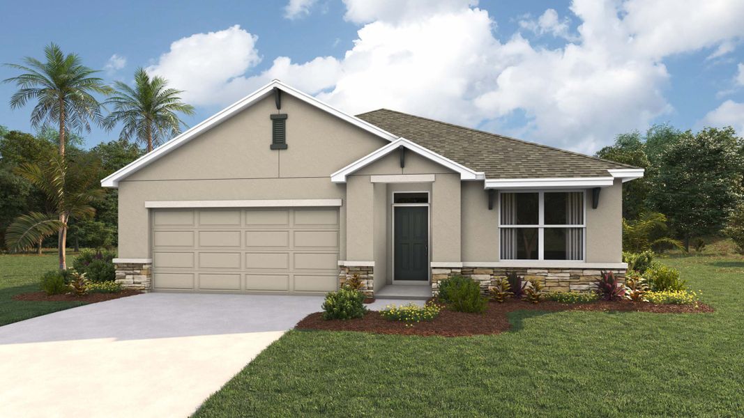 Representative exterior photo of a completed home built from the Aria by D.R. Horton in Sandal Key, Weeki Wachee, FL (Image 21).