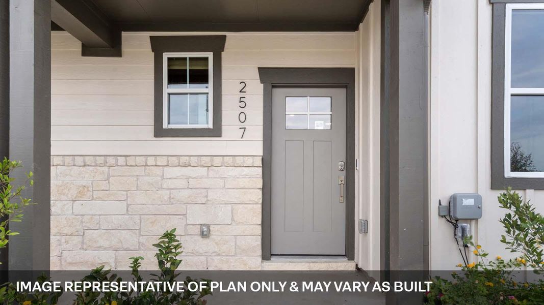Exterior details and patio area of a home in Avery Centre, Round Rock (Image 3).