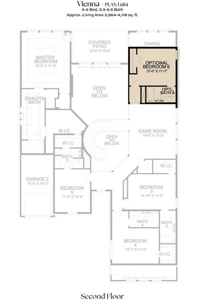 2D floor plan layout for the L684 by Lifestyle Homes in Heritage Series 64s, Frisco, TX (Image 21). 2D floor plan layout for the L684 by Lifestyle Homes in Heritage Series 64s, Frisco, TX (Image 21).