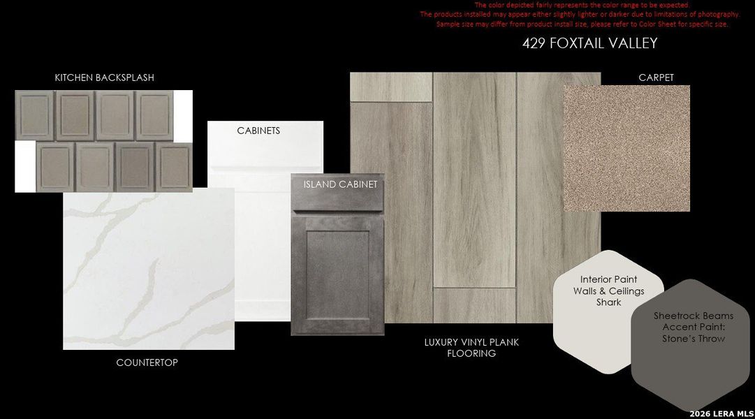 Sample of building materials used in homes in Foxbrook, Cibolo (Image 4). Sample of building materials used in homes in Foxbrook, Cibolo (Image 4).