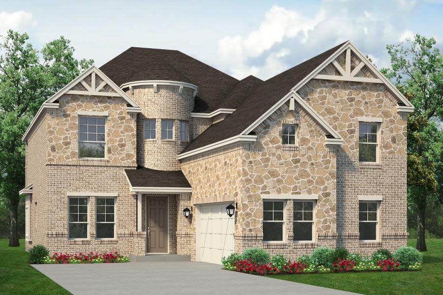 Representative exterior photo of a completed home built from the Chessel JS by Sandlin Homes in Timberbrook, Justin, TX (Image 19).
