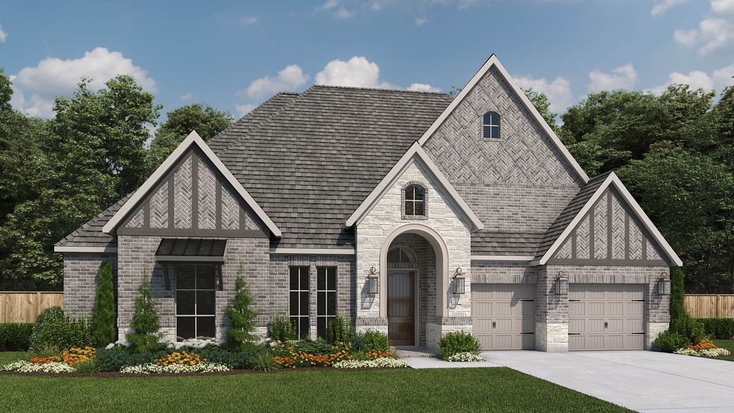 Representative exterior photo of a completed home built from the 619A by Britton Homes in Walsh, Aledo, TX (Image 9). Representative exterior photo of a completed home built from the 619A by Britton Homes in Walsh, Aledo, TX (Image 9).