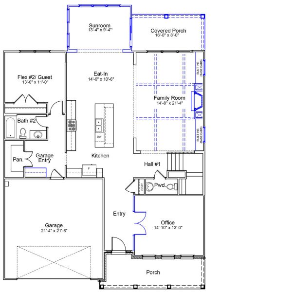 2D floor plan layout of this home in Hendrix Farms, Lexington, SC (Image 2).
