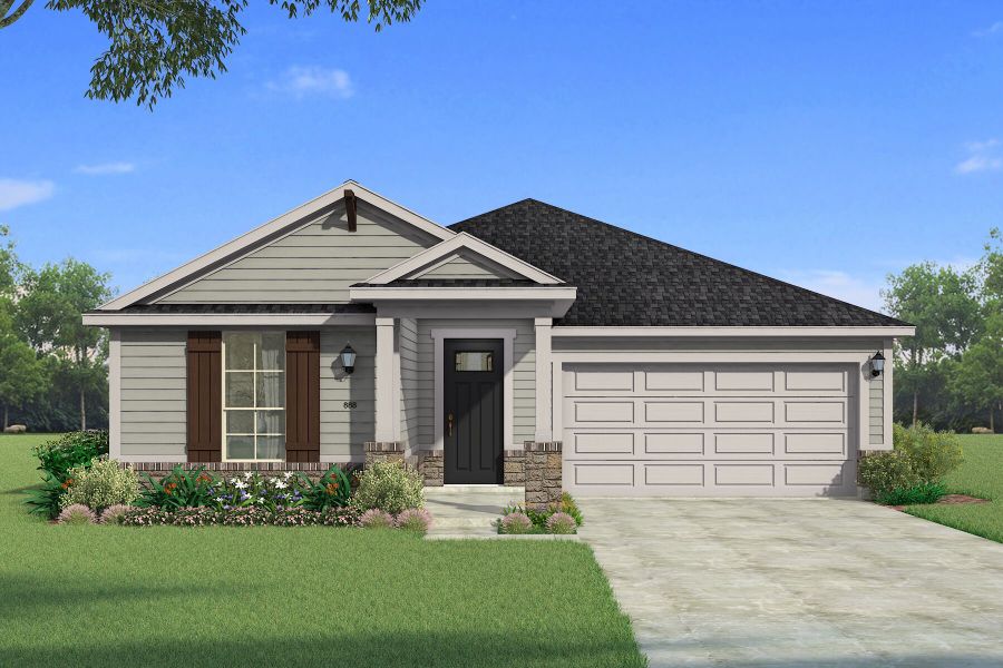 Representative exterior photo of a completed home built from the Aurora by Mattamy Homes in Creekside of Crowley, Crowley, TX (Image 2).