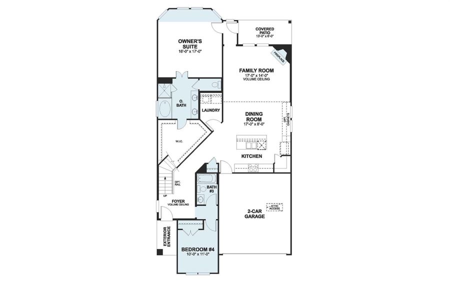 2D floor plan layout of this home in Heritage, Dripping Springs, TX (Image 2).