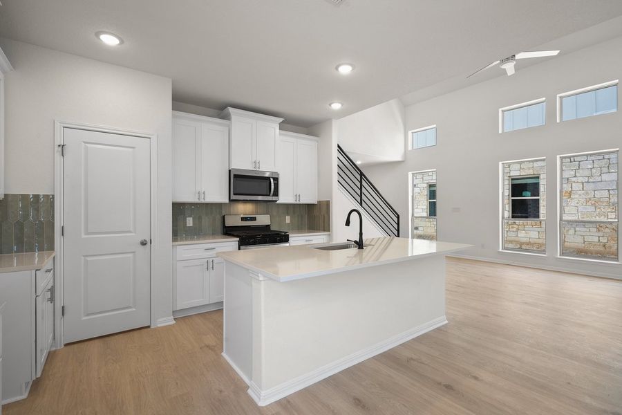 Furnished interior view inside a new home in Crosswinds, Kyle (Image 33). Furnished interior view inside a new home in Crosswinds, Kyle (Image 33).