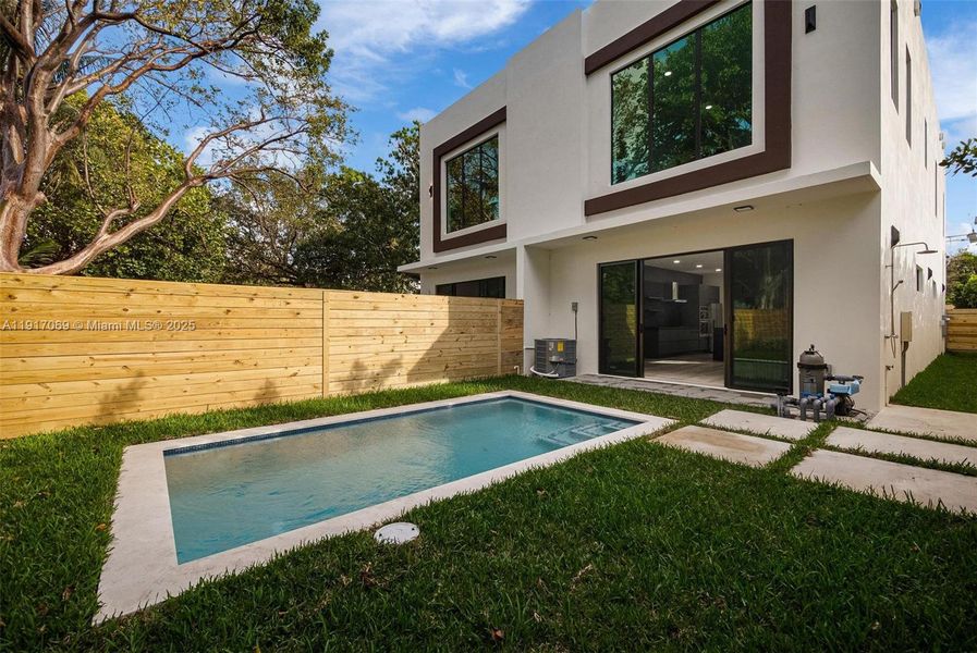 Exterior details and patio area of a home in , Miami (Image 3). Exterior details and patio area of a home in , Miami (Image 3).