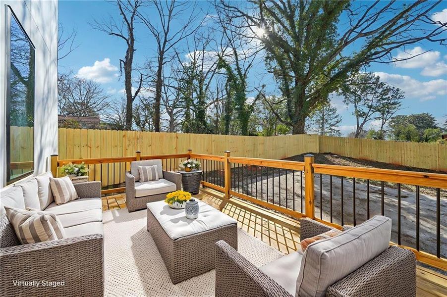 Exterior details and patio area of a home in , Atlanta (Image 2). Exterior details and patio area of a home in , Atlanta (Image 2).