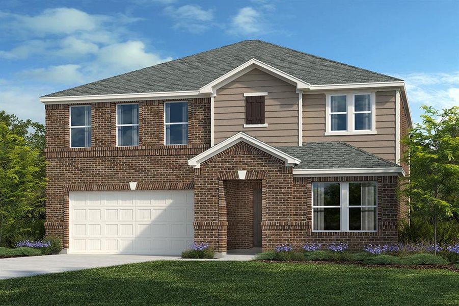 Front exterior of a new home in , Crandall, TX, highlighting curb appeal (Image 1). Front exterior of a new home in , Crandall, TX, highlighting curb appeal (Image 1).