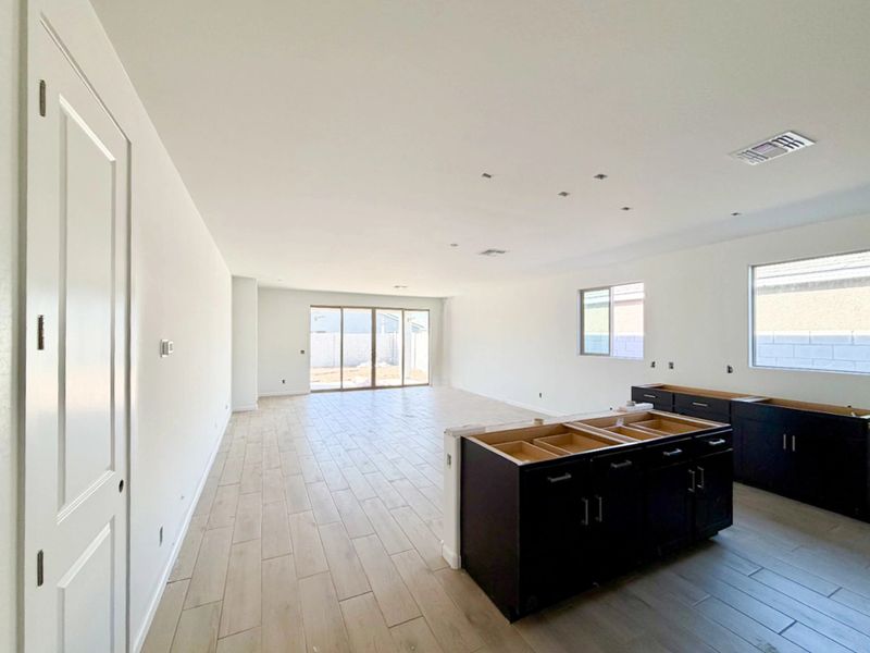 Kitchen, dining and great room