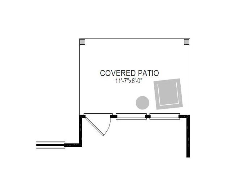 An inviting covered patio offers generous dimensions for outdoor leisure and entertaining. An inviting covered patio offers generous dimensions for outdoor leisure and entertaining.