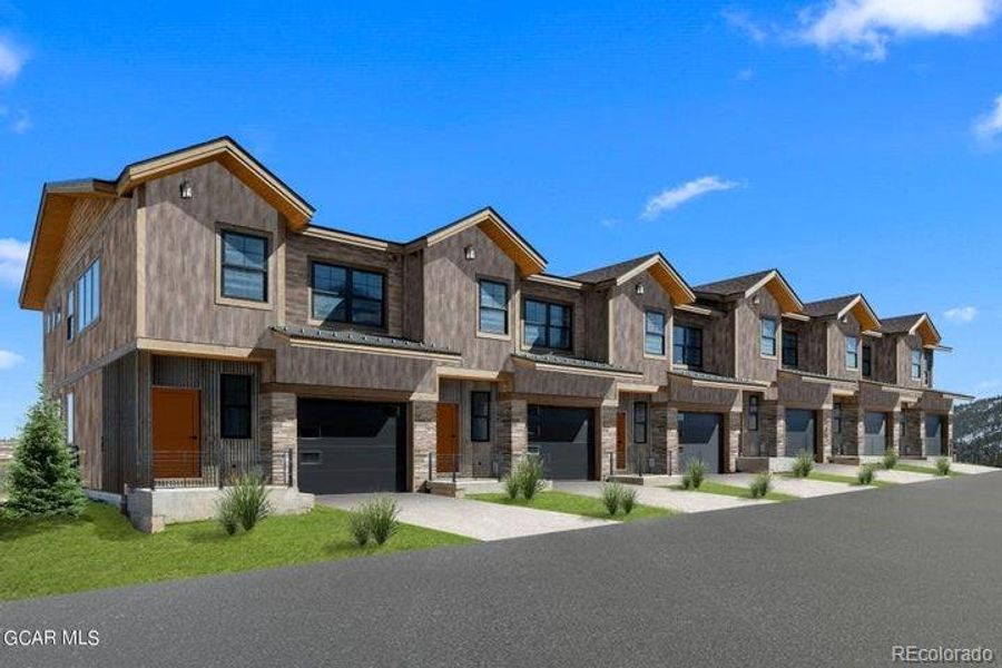 Front exterior of a new home in , Granby, CO, highlighting curb appeal (Image 19).
