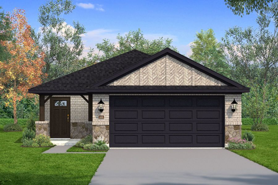 The Hamilton II - Hill Country with Stone Elevation