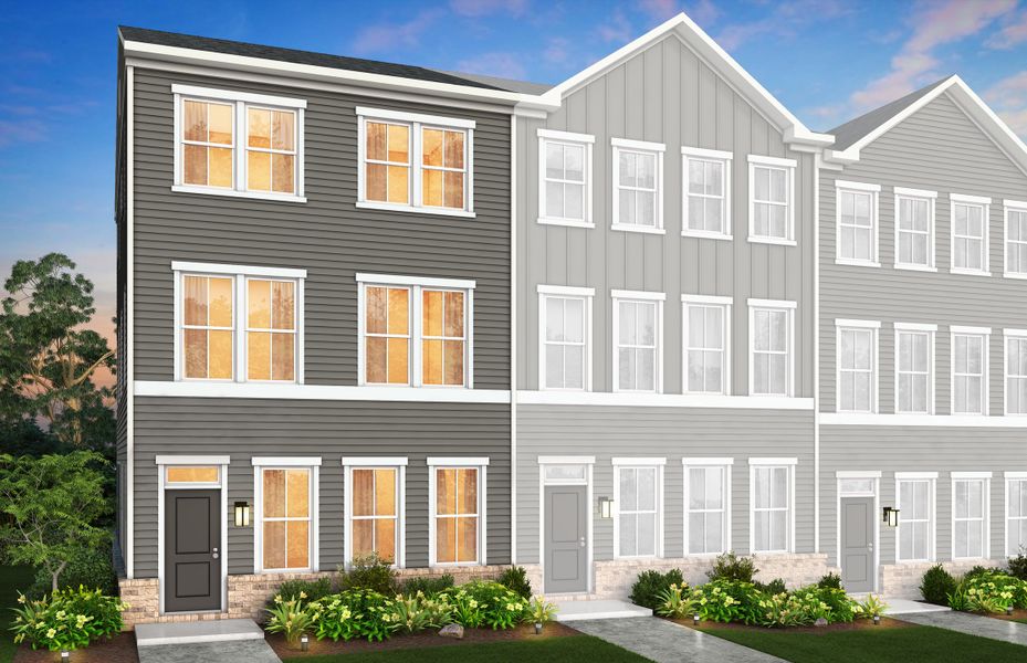 Front exterior of a new home in Galloway Towns, Charlotte, NC, highlighting curb appeal (Image 26).