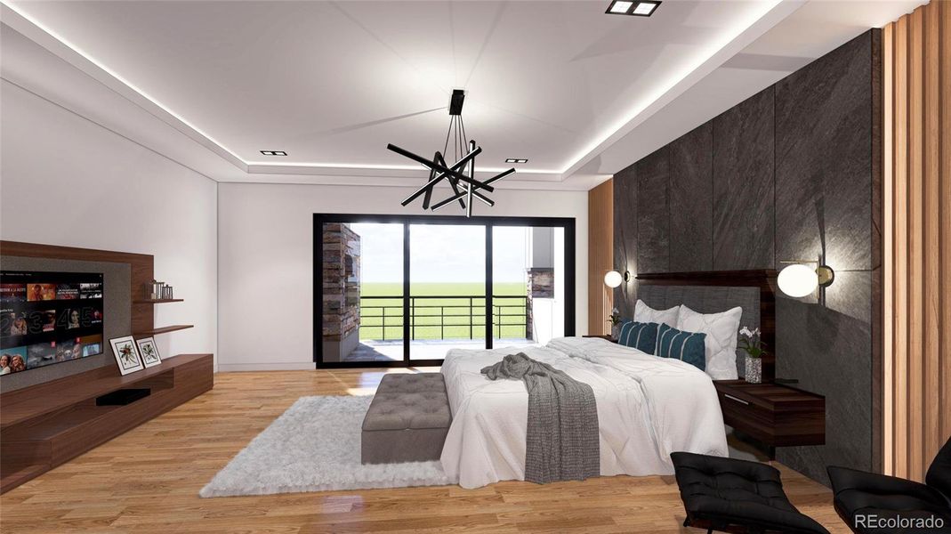 Primary suite with custom built-ins