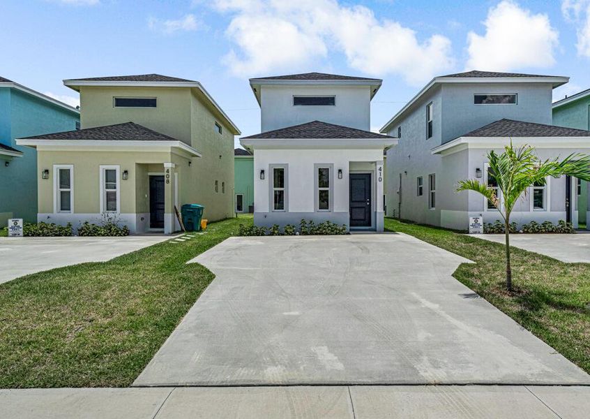 Front exterior of a new home in , Boynton Beach, FL, highlighting curb appeal (Image 13).
