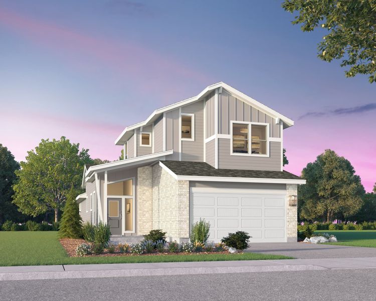 Front exterior of a new home in Traditional Homes at Easton Park, Austin, TX, highlighting curb appeal (Image 1).
