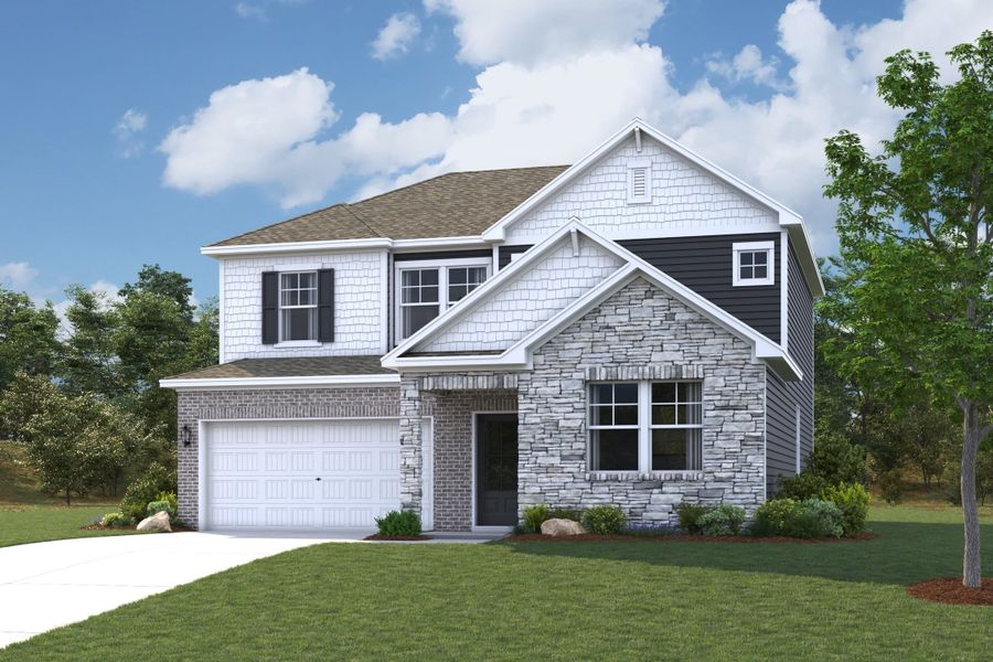 A house with a garage. A house with a garage.