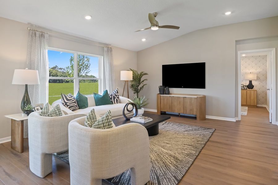 Representative furnished interior of a home built from the 1707 Modeled by KB Home in Canoe Creek Reserve III, St. Cloud (Image 8). Representative furnished interior of a home built from the 1707 Modeled by KB Home in Canoe Creek Reserve III, St. Cloud (Image 8).