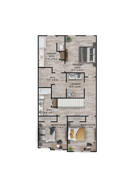 2D floor plan layout of this home in Alcovy Meadows, Dacula, GA (Image 4).