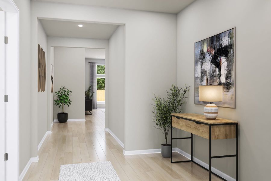 Furnished interior view inside a new home in Lariat, Liberty Hill (Image 3).