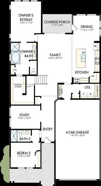 2D floor plan layout of this home in Walsh Classic, Fort Worth, TX (Image 2).