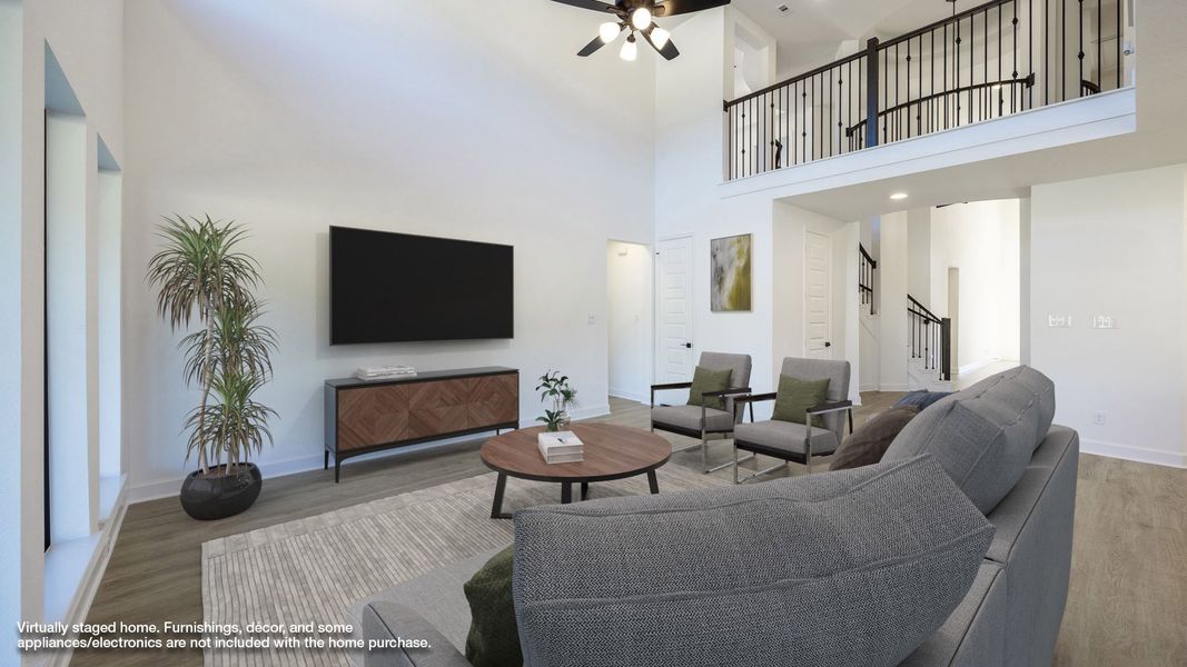 Furnished interior view inside a new home in Wolf Ranch 56', Georgetown (Image 4).
