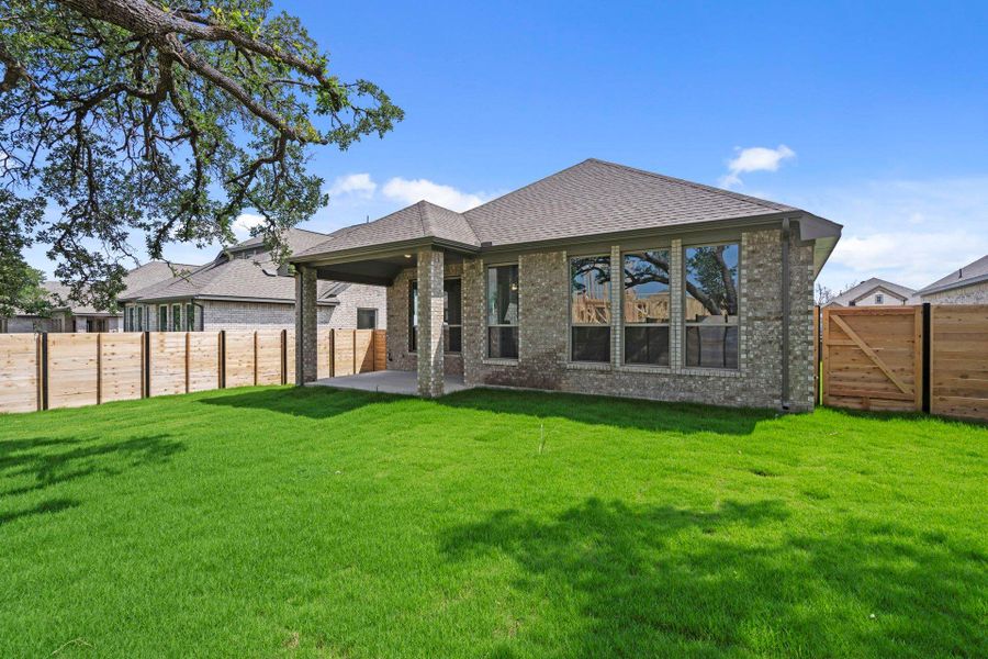 Rear of Home and Private Backyard