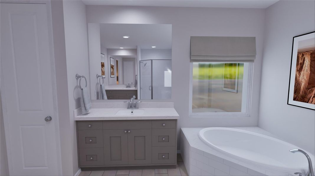 Furnished interior view inside a new home in Bridgeland, Cypress (Image 7).