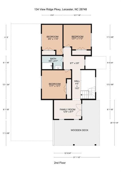 2D floor plan layout of this home in , Leicester, NC (Image 5).