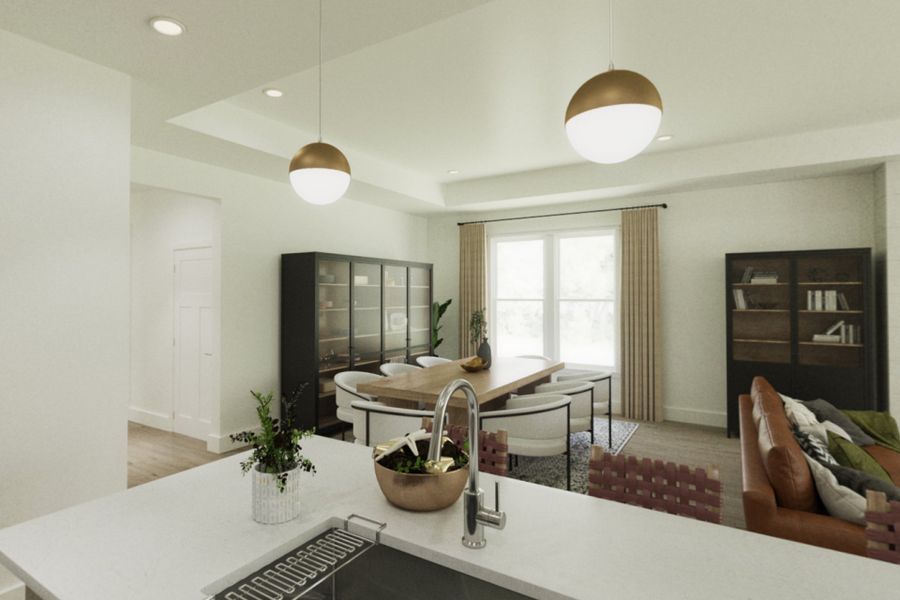 Representative furnished interior of a home built from the Linden by Fischer Homes in Easton Park, Dallas (Image 7).