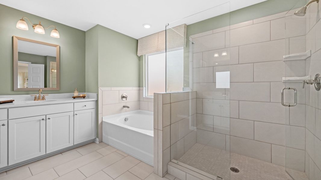 Representative furnished interior of a home built from the Hampshire by D.R. Horton in Westland, Bogart (Image 28).