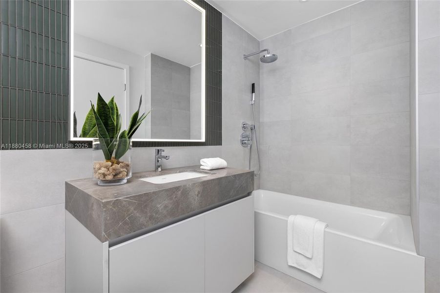 Furnished interior view inside a new home in Five Park, Miami Beach (Image 6). Furnished interior view inside a new home in Five Park, Miami Beach (Image 6).