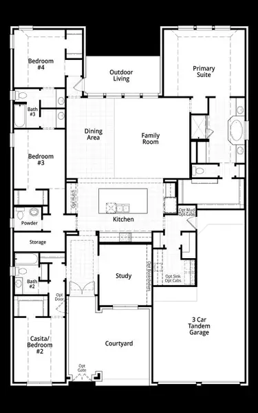 2D floor plan layout of this home in Mustang Lakes, Celina, TX (Image 4).