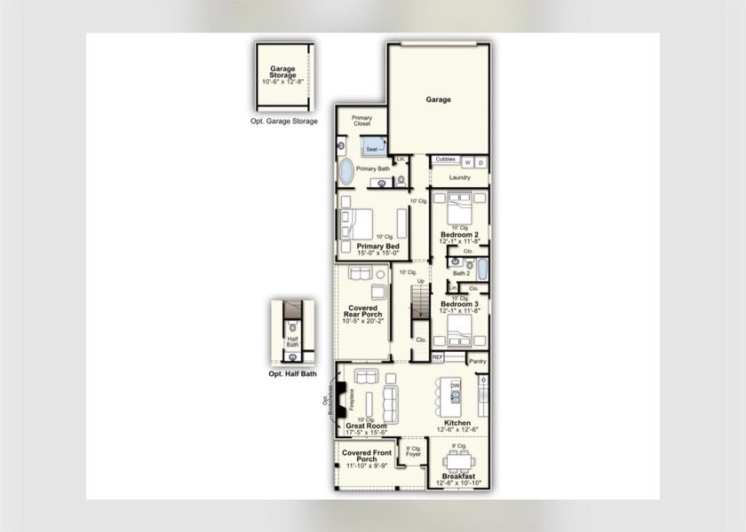 2D floor plan layout of this home in Lockwood, Collierville, TN (Image 4). 2D floor plan layout of this home in Lockwood, Collierville, TN (Image 4).