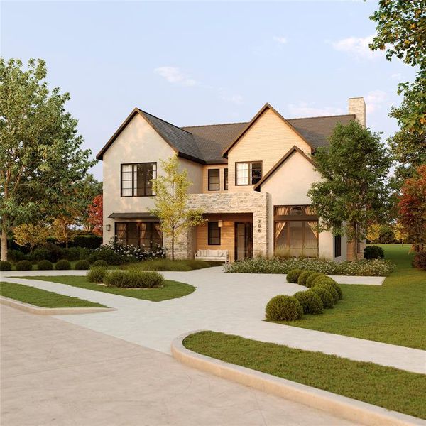 View of front of home featuring a front lawn