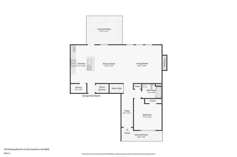 2D floor plan layout of this home in Rosewood Lake Estates, Hoschton, GA (Image 40).