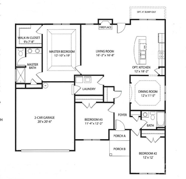 CM LOT 1 Optional Kitchen w/Island  & Breakfast Area Bumpout