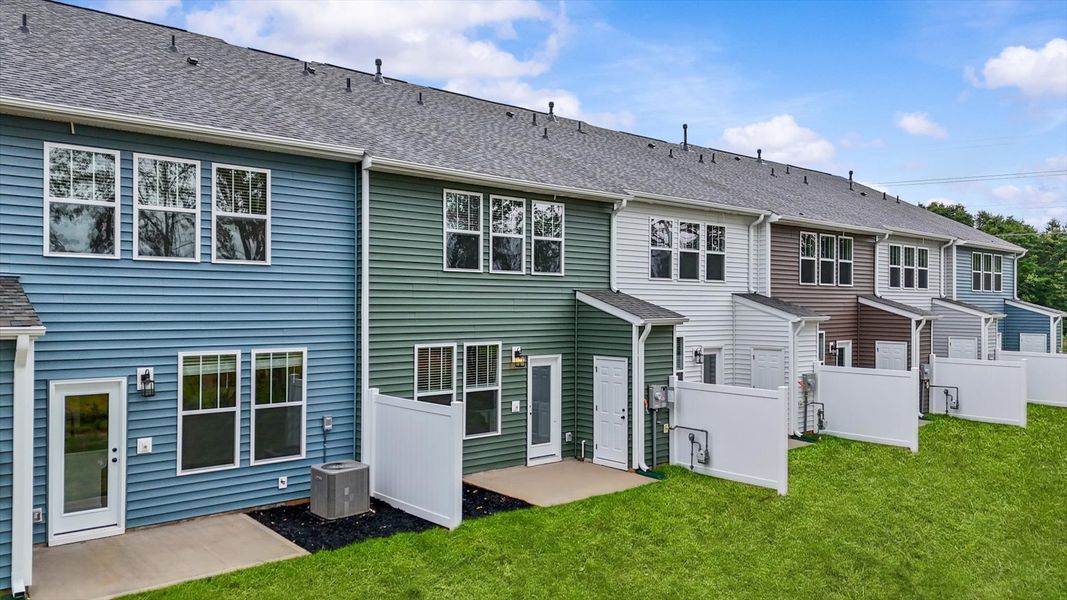 Two story townhome with large windows at Ransdell Pointe by DRB Homes in Spartanburg, SC Two story townhome with large windows at Ransdell Pointe by DRB Homes in Spartanburg, SC
