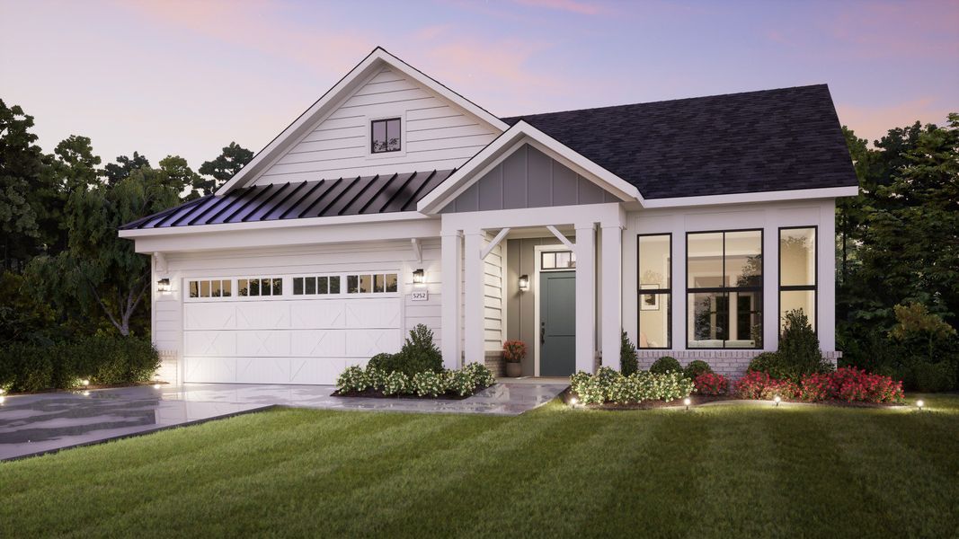 Representative exterior photo of a completed home built from the Palazzo by Epcon Communities in The Courtyards at Redbud Lane, Holly Springs, GA (Image 24).