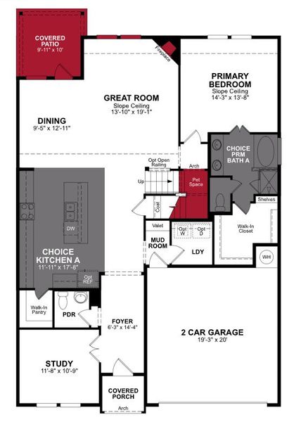 2D floor plan layout of this home in Chalk Hill, Celina, TX (Image 3).